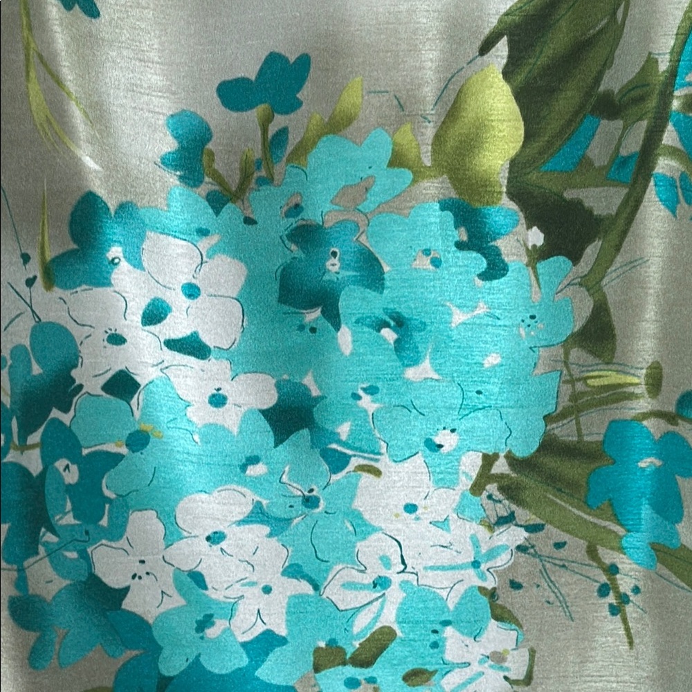 Floral Green and Blue Dress with Jacket - Picture 2 of 11